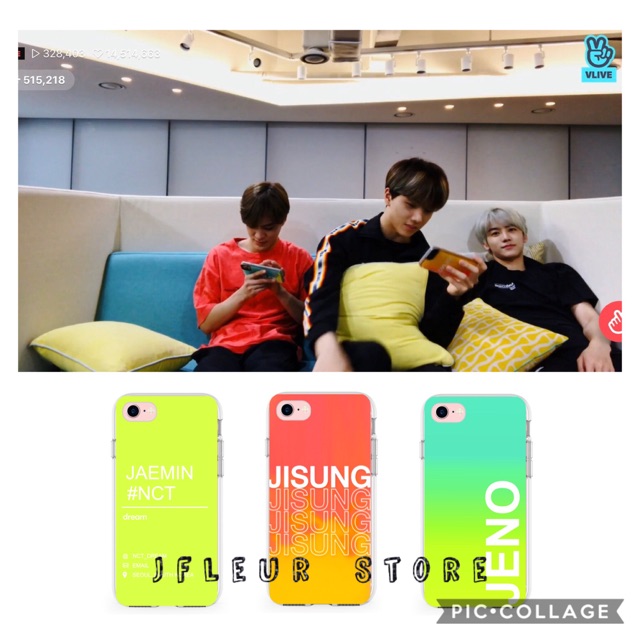 NCT Dream Jeno Jaemin Jisung printed name neon color phone case