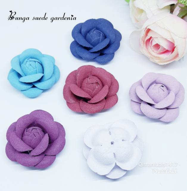 Bunga suede gardenia 4.5cm