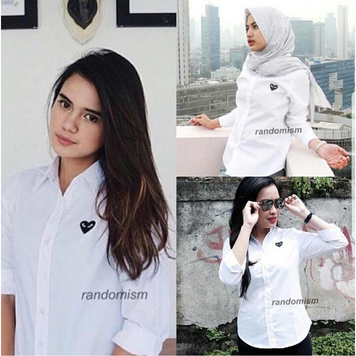 WSE390 - Kemeja Garcon Kemeja Wanita Atasan Wanita Kemeja Long Hem Big Size Kemeja Lengan Panjang PREMIUM QUALITY