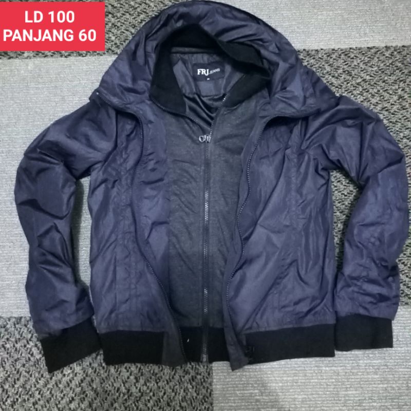 Jaket waterproof double zipper