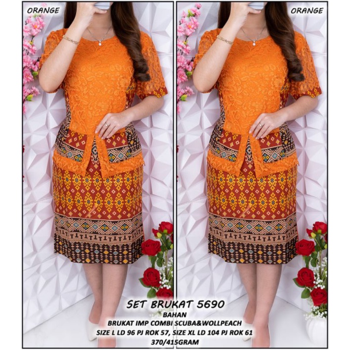 setelan rok brukat / set rok batik / baju kondangan/ baju pesta