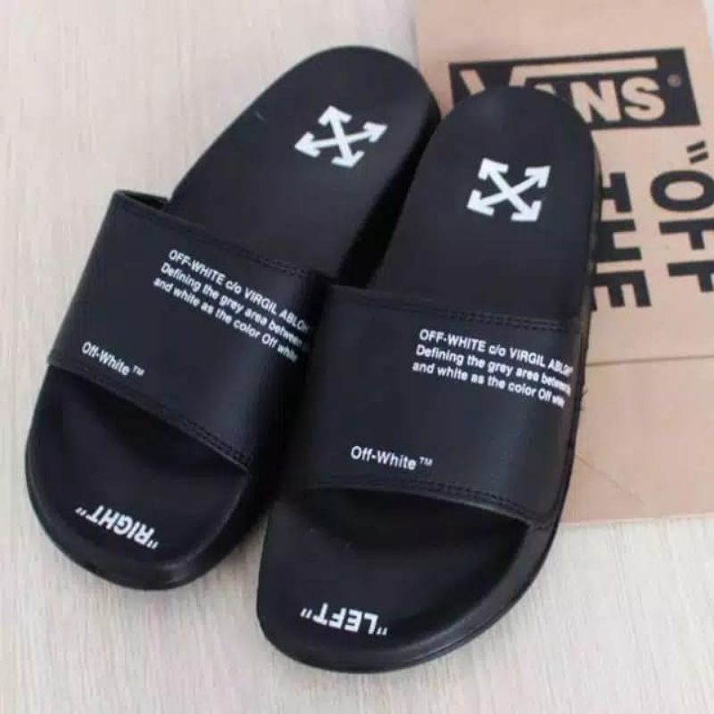 Sendal Pria Slide Urban Bahan Kulit | Sandal Santai Nyaman Jalan HangOut (Plus Paperbag)