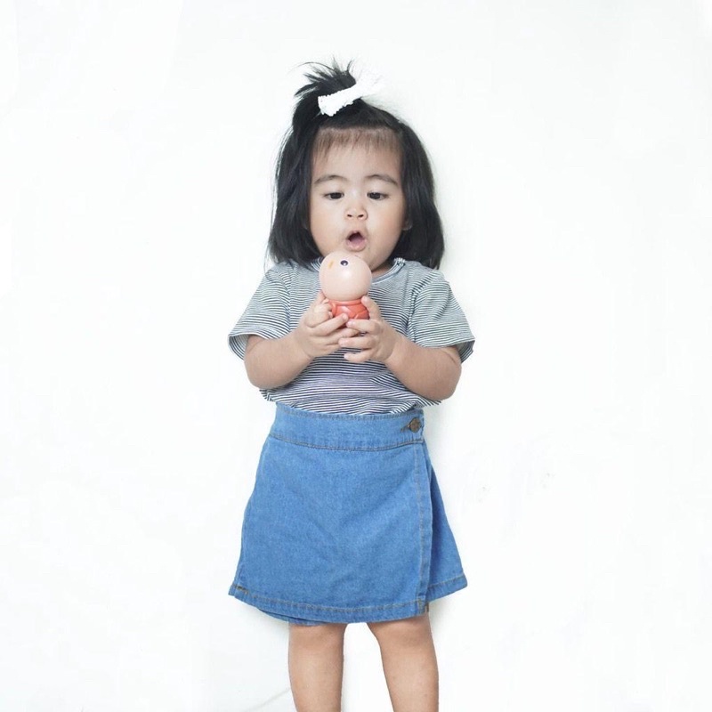 Ellie Skort Denim Jeans Rok Celana Anak Perempuan 1-6 Years