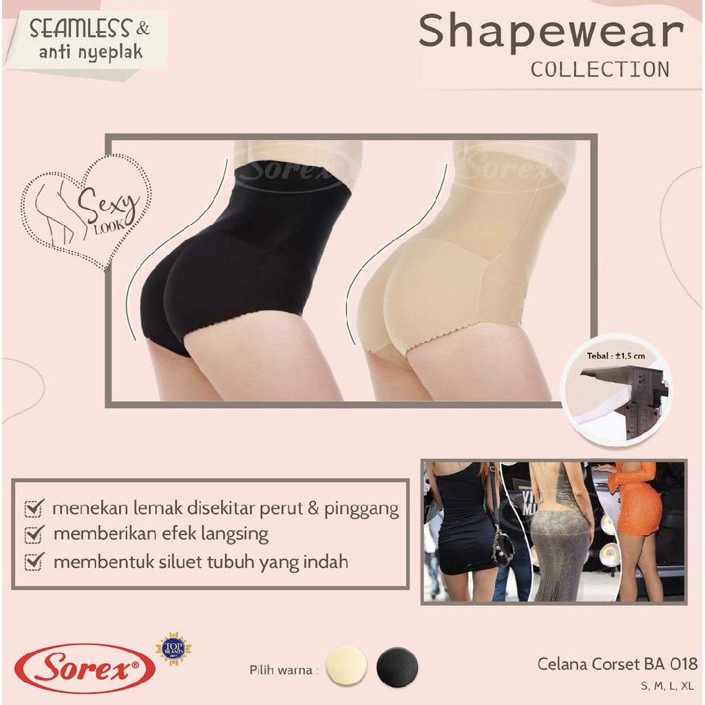 CELANA DALAM BUSA SOREX BA 016/ BA 018/ BA 019 CD BOOTY SPONGE PANTS SHAPEWEAR HIGH WAIST