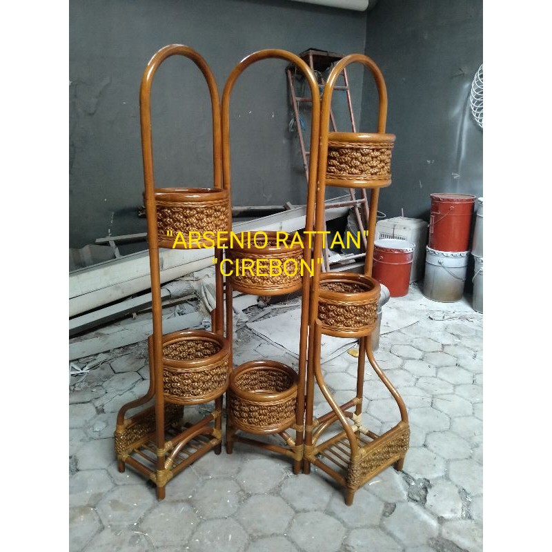 Pot Bunga Bahan Rotan Anyaman Pelepah Pisang