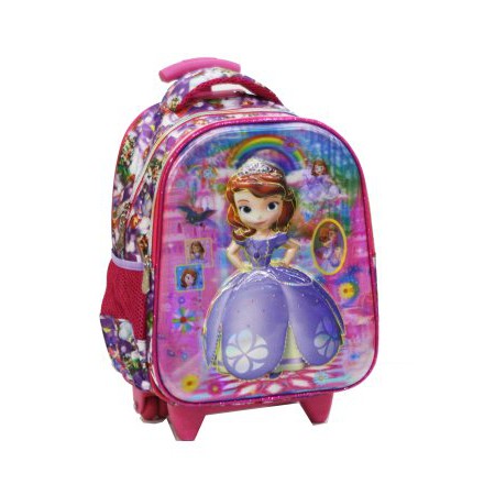 Unik Tas Trolley Anak Tk Import   Sofia The First 5d Timbul Hologram Pink Limited