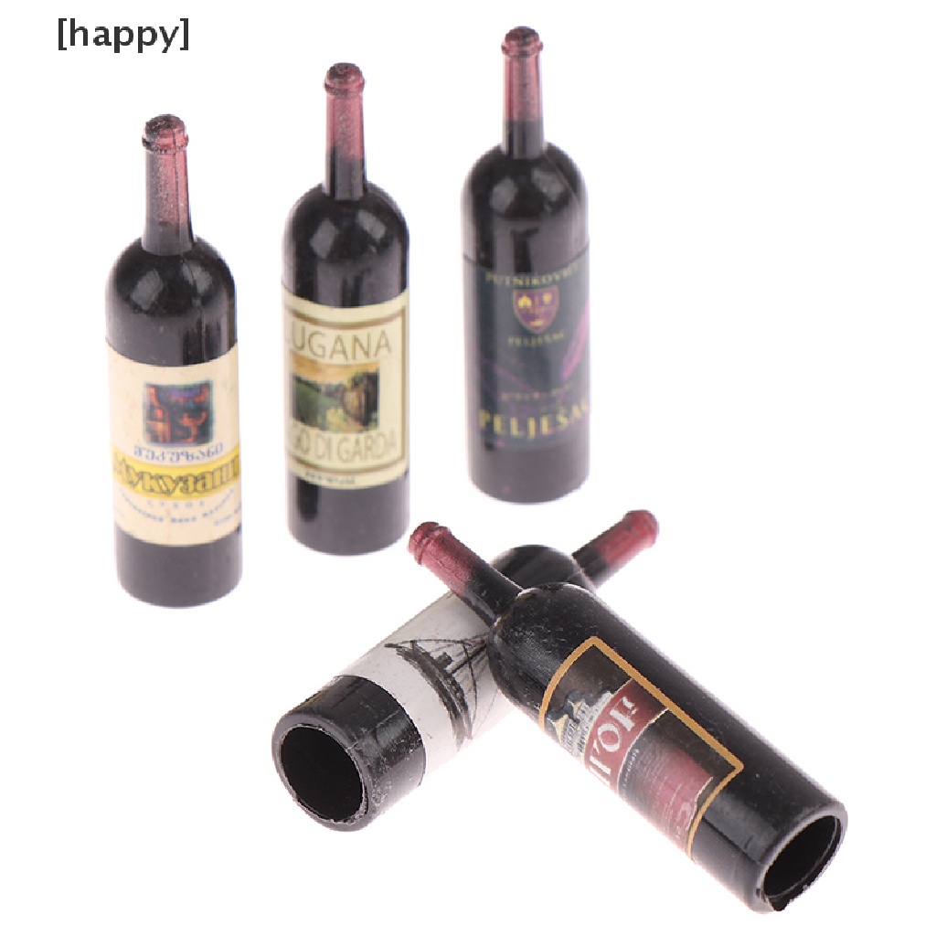 10pcs Miniatur Botol Wine Bahan Resin Untuk Aksesoris Rumah Boneka