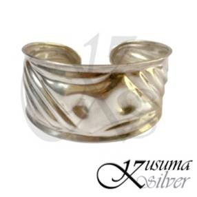 Gelang Perak Silver Bali Cuff Lebar Polos Abstrak Asli 925 Pria Wanita Custom Elegan