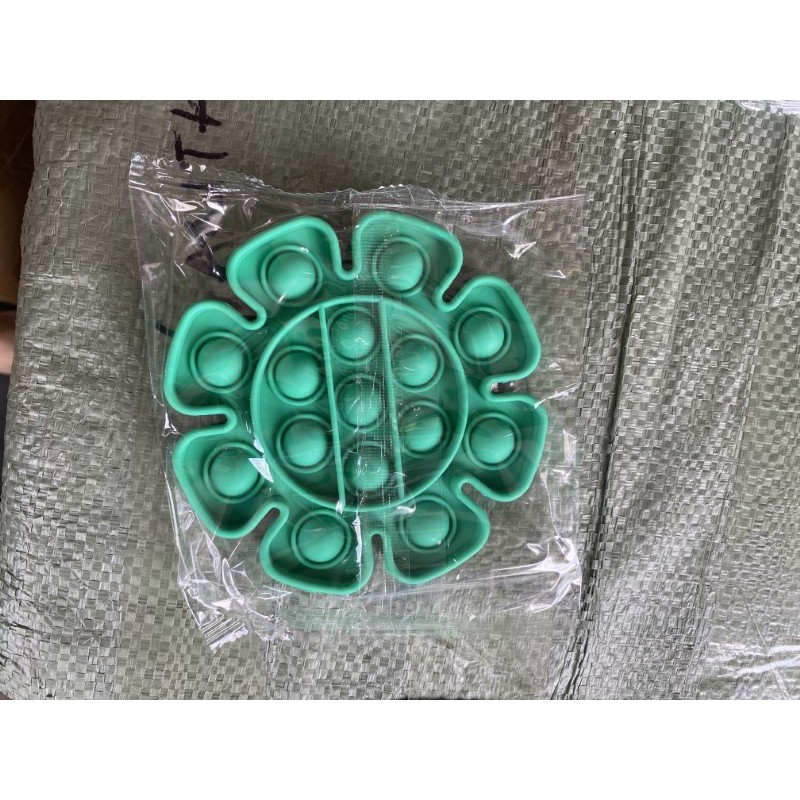 Tik Tok Tiktok Toy Push pop Pop It Fidget Toy Bubble Rainbow Series-FLOWER HIJAU