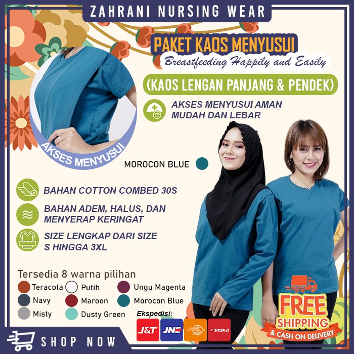PAKET BAJU KAOS IBU MENYUSUI BUSUI LENGAN PANJANG & PENDEK NURSING WEAR BAJU HAMIL BUMIL BUSUI MURAH