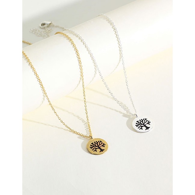 LRC Kalung Fashion Kc Alloy Disc Life Tree K1334X