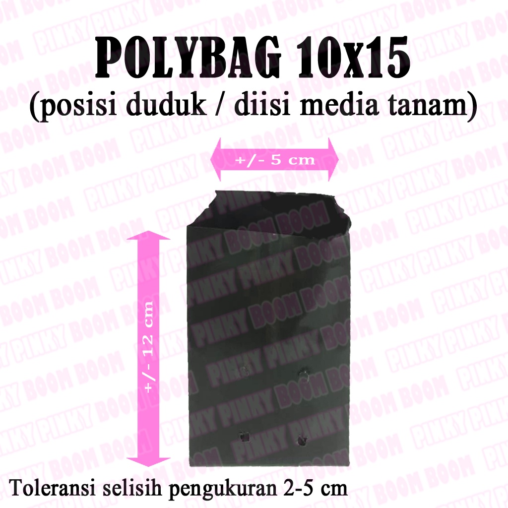 100 Lembar Polybag 10x15 Polibag / Polibeg / Polibek / Kantong Tanaman 10 x 15 PB1