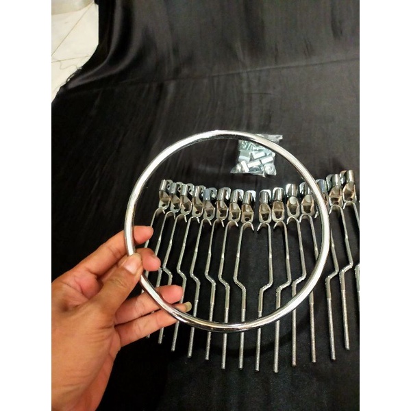 ring kendang baut tabla petir isi 16 bj + plengker tak 6 inc as 8 mm crom