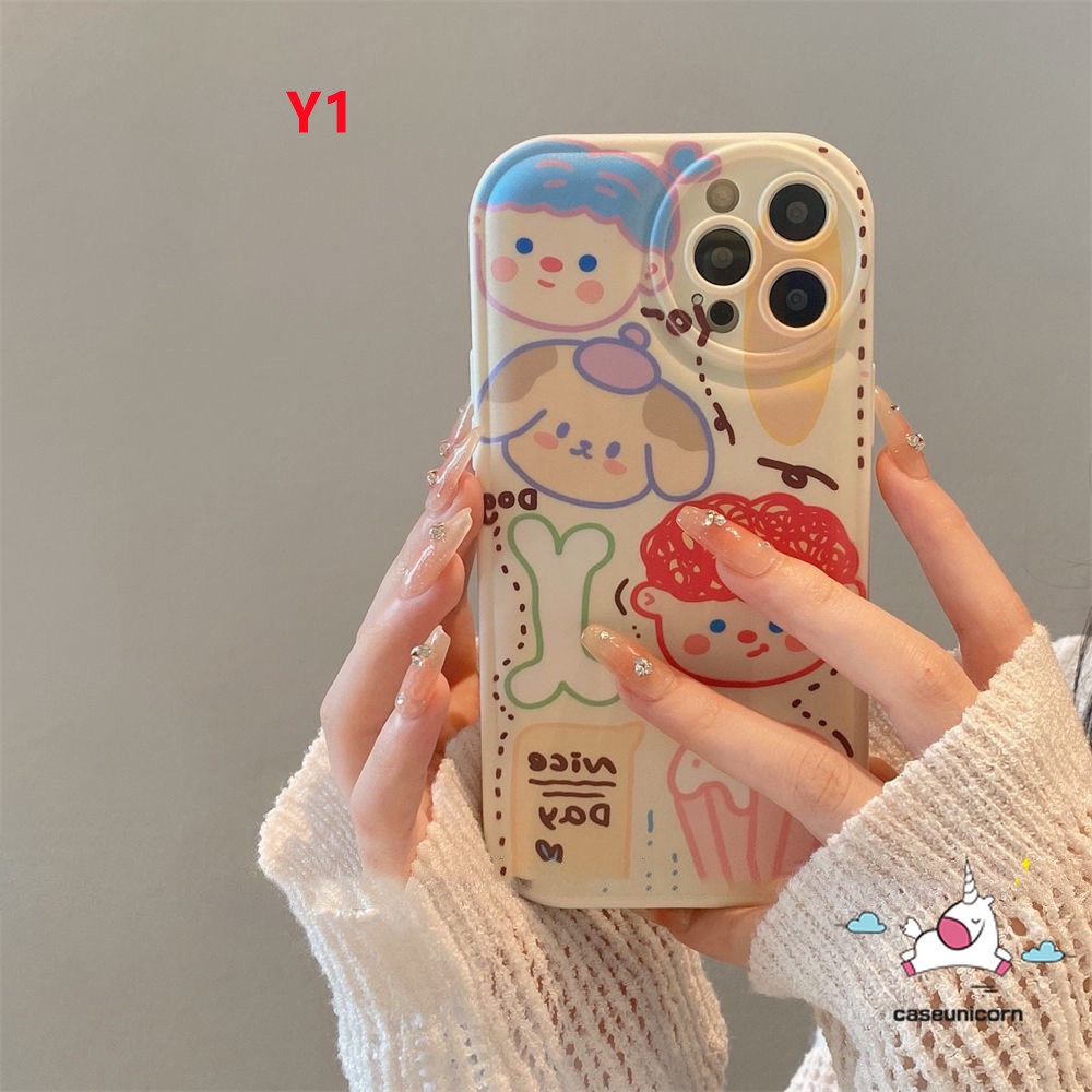 Soft Case TPU Motif Kartun Graffiti Untuk IPhone 11 7 8 Plus 14 Plus 13 12 Pro MAX XR X XS MAX 6 6s Plus SE 2020