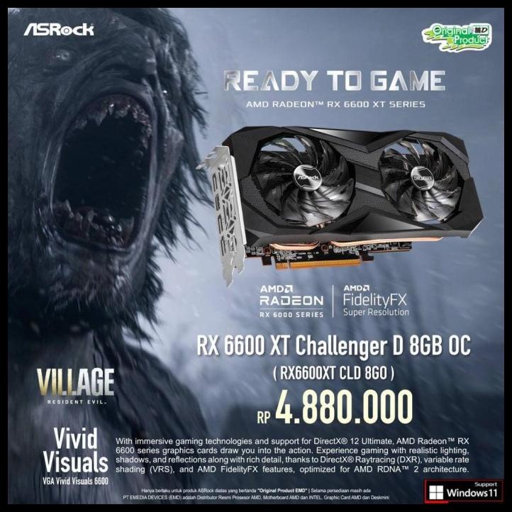 Asrock Rx 6600 Xt Challenger D 8Gb Oc / Radeon Rx 6600Xt