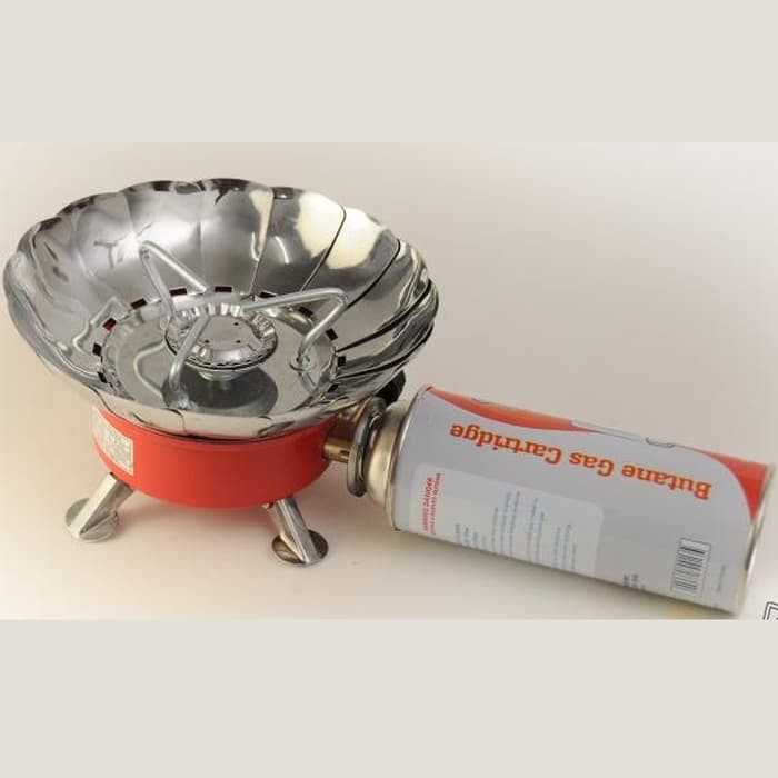 【COD】 Kompor Portable Mini Windproof` Kembang Cooking Mawar Kemah Outdoor Windprof Anti Angin