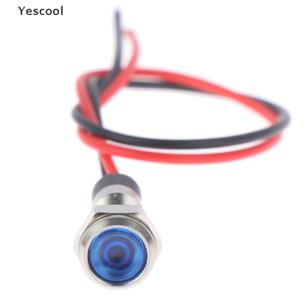 Yescool P67 Lampu Indikator Peringatan led 6mm 3v 5v 6v 12v 24v 220v Bahan metal Anti Air