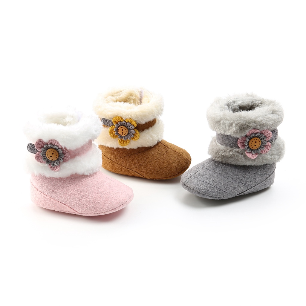 Sepatu Boots Bayi Perempuan Import Bulu Winter Sepatu Bayi Perempuan 6 12 Bulan 0 12 Bulan Prewalker