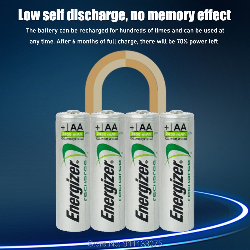 Energizer Original 1.2V AA Rechargeable Batteries 2450mAh Ni-MH AA Battery for camera Anti-dropping