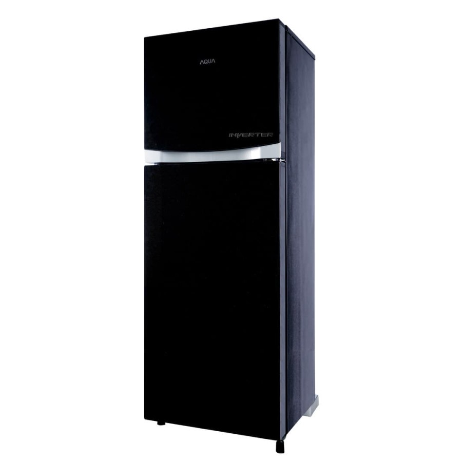 KULKAS 2 PINTU AQUA AQR 275 BK INVERTER HITAM BIRU KACA LOW WATT AQR-D275BK