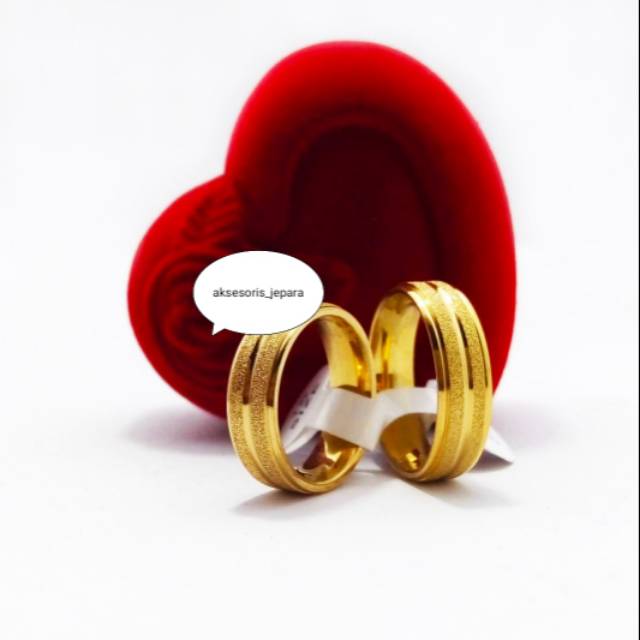 Cincin Titanium Couple + Kotak Cincin