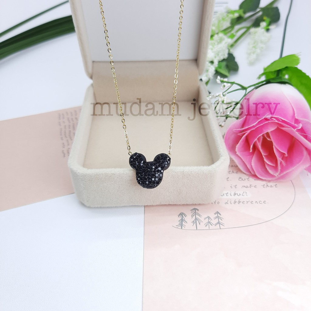 Kalung Titanium Mickey  Tersedia Warna Rose Gold dan Gold