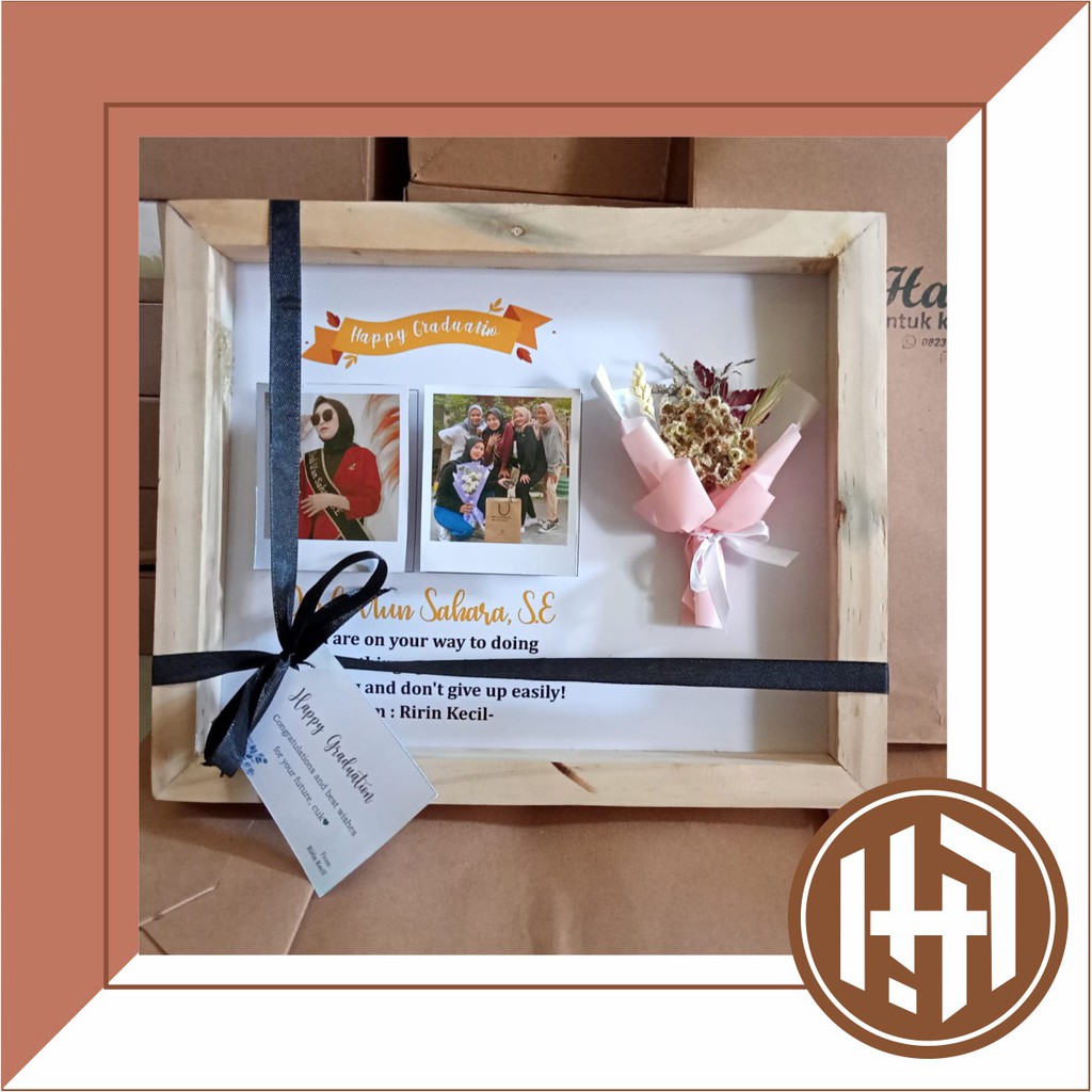 Kado Unik Frame 3D 10 R | Kado Bunga Kering Figura 3D | Frame Foto 3D Costum Wisuda Ulang Tahun Anni
