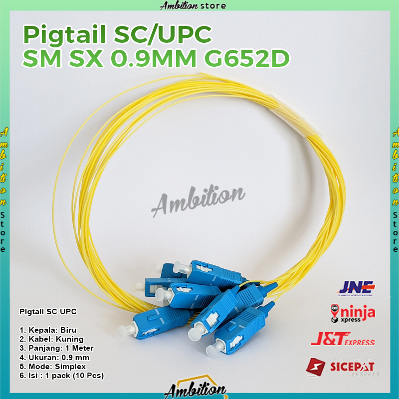 [Bisa Bayar Ditempat] Fiber Pigtail SC/UPC 0.9mm SM 1.5 Meter Kabel Fo Pigtail 1M SC UPC