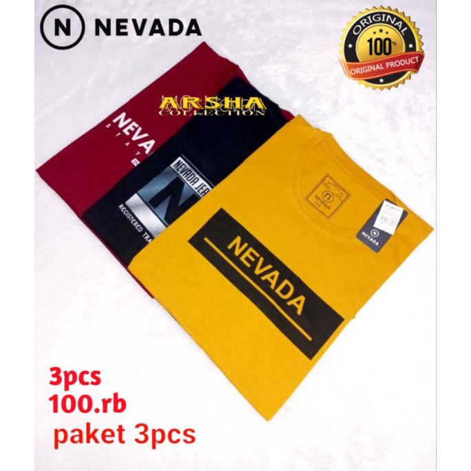 PAKET 3pcs 100 rb | Kaos nevada pria wanita | Kaos distro | Kaos premium | Kaos murah | Kaos nevada 
