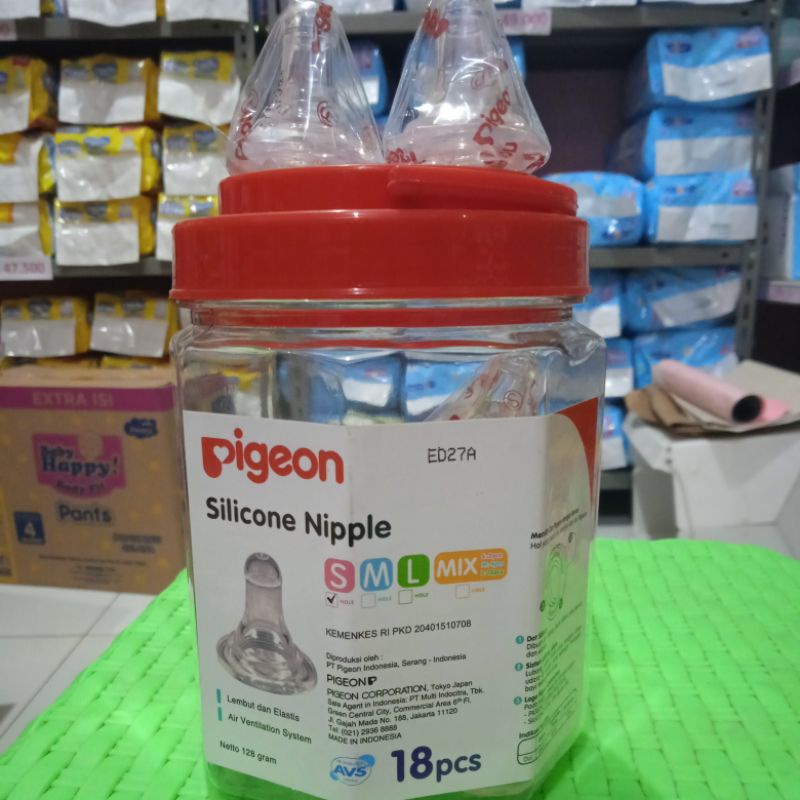 PIGEON SILICONE NIPPLE S /DOT PIGEON UKURAN S