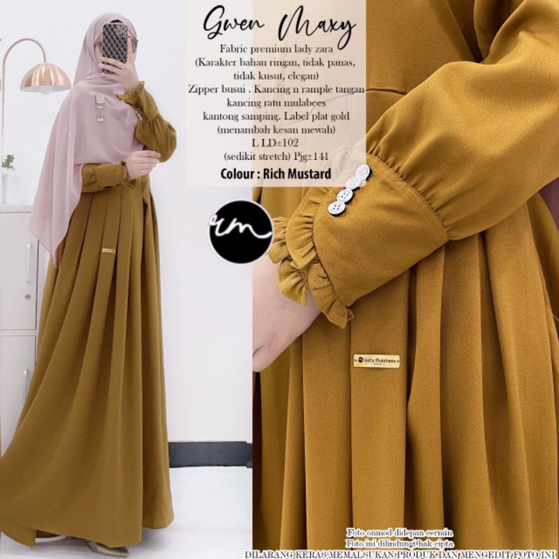 BEST SELLER GAMIS MUSLIMAH GWEN MAXY ORI BY RATU MULABEES