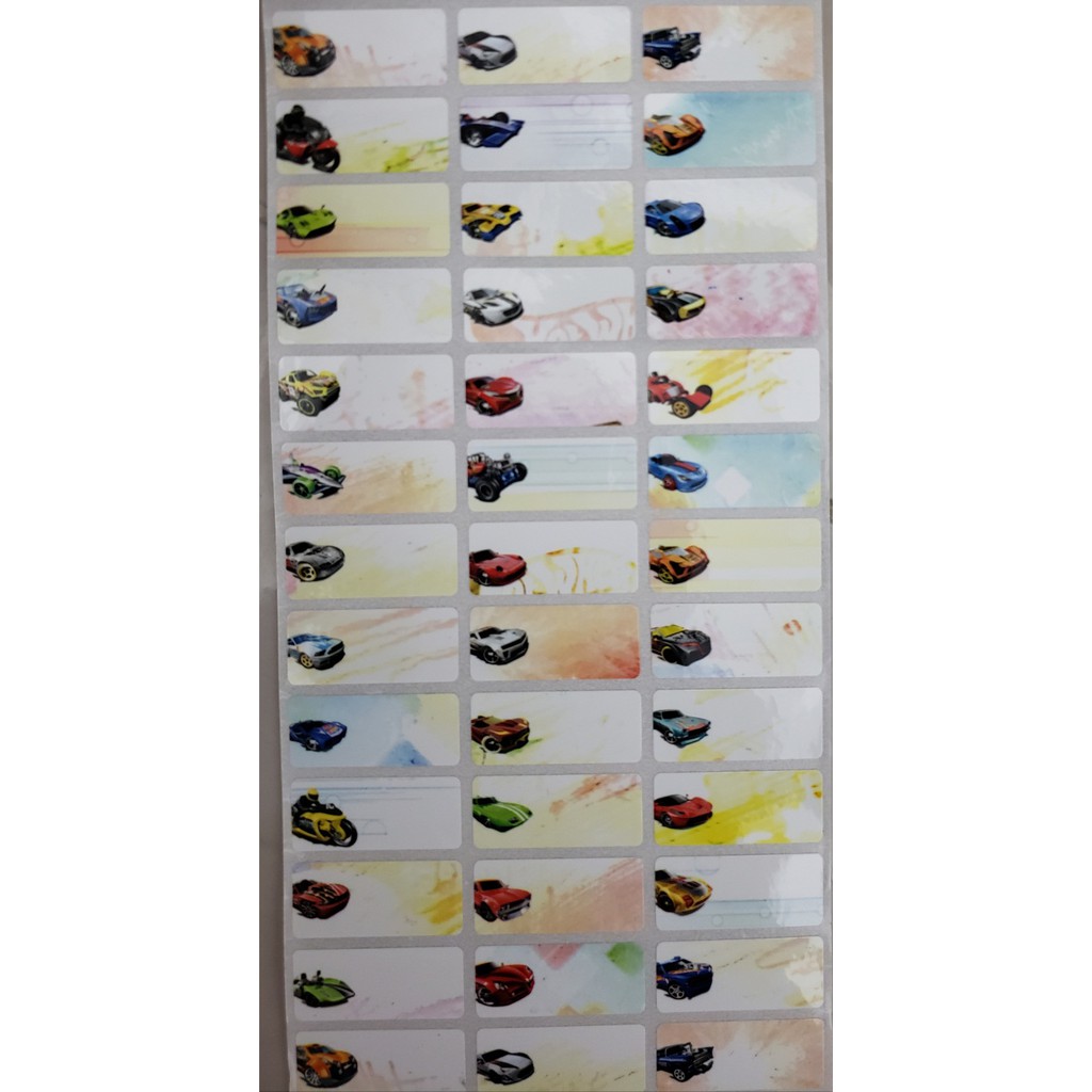 

Label Uk. M Hot Wheels Waterproof, tidak luntur & anti sobek.