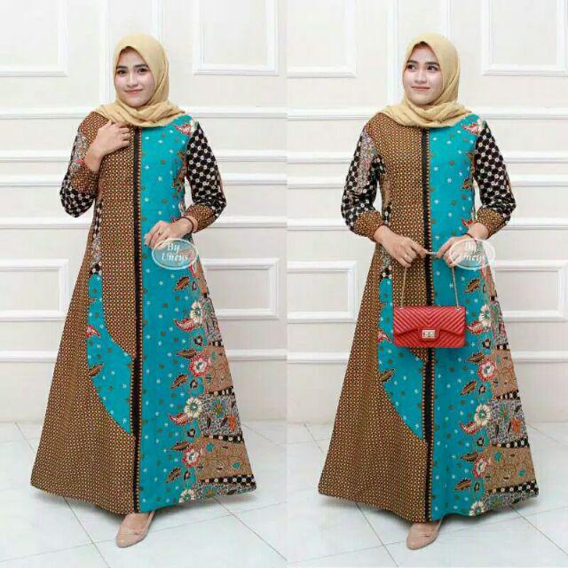 Gamis Batik Kombinasi Motif Songket