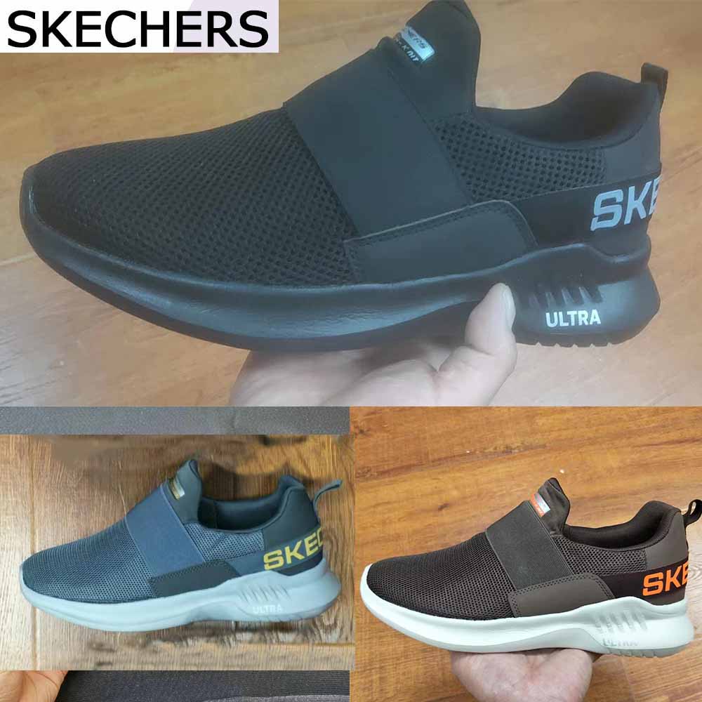 SKECHERS sepatu pria kasual kekinian slip on trendy