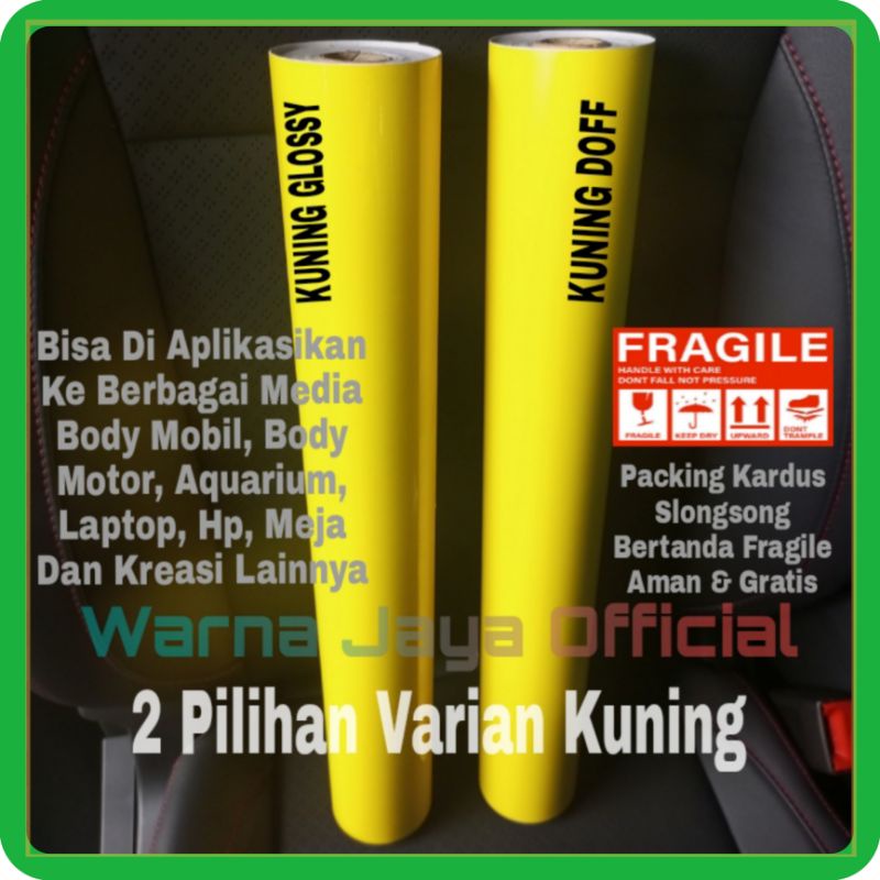 Sticker Stiker Skotlet Scotlet Kuning yellow Glossy & Doff Motor Mobil Aquarium DLL Seticker Sekotle