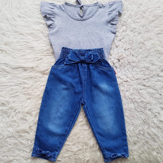 Baju Bayi Ruffle Jeans Set