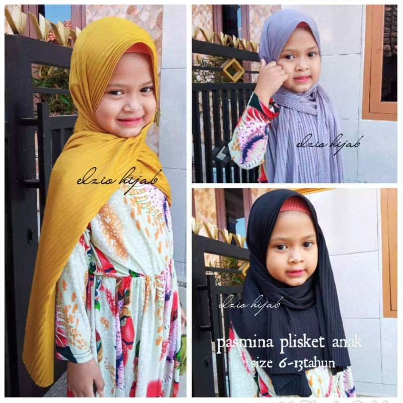 kerudung plisket anak