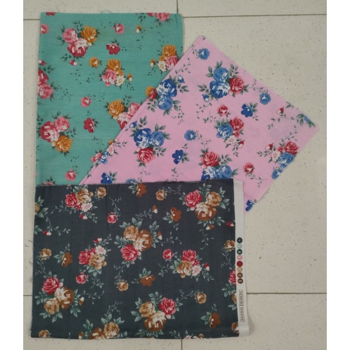Kain Perca Katun Motif Bunga 37Cm X 53Cm.