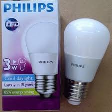 Lampu LED Philips 3 watt Bohlam 3w / Philip Putih 3 w Bulb LED 3watt