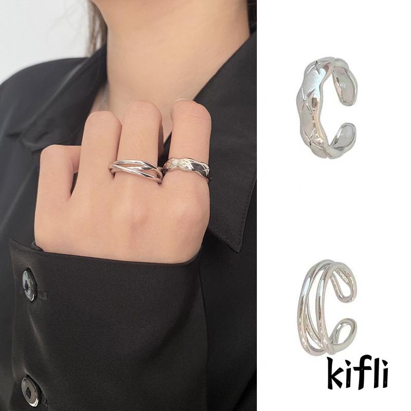 Set Cincin Double Layer Adjustable Desain Niche Untuk Wanita