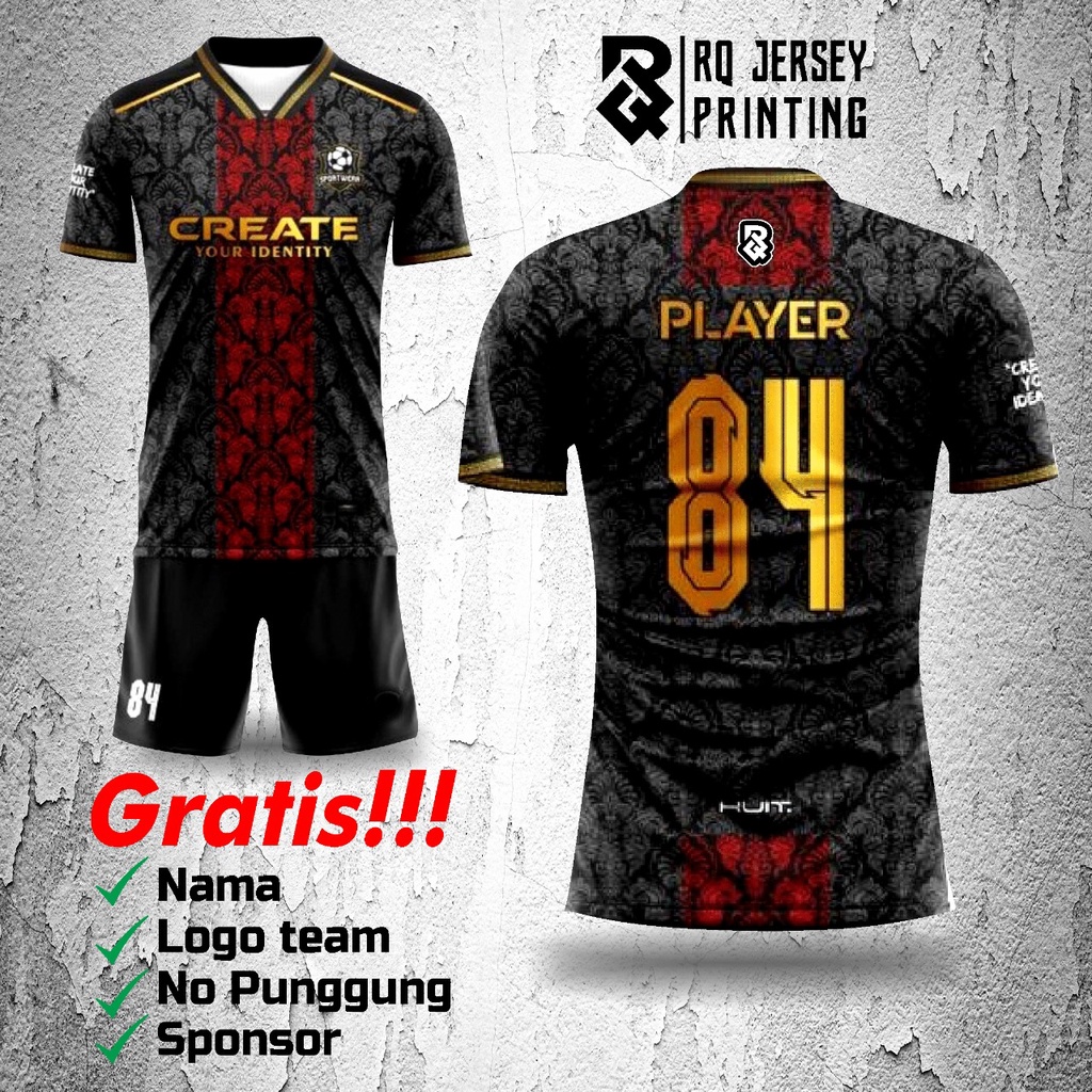 jersey BIKIN 5 GRATIS 1  stelan BAJU+CELANA jersey bola/futsal custom nama,logo,nomor dll fullprint