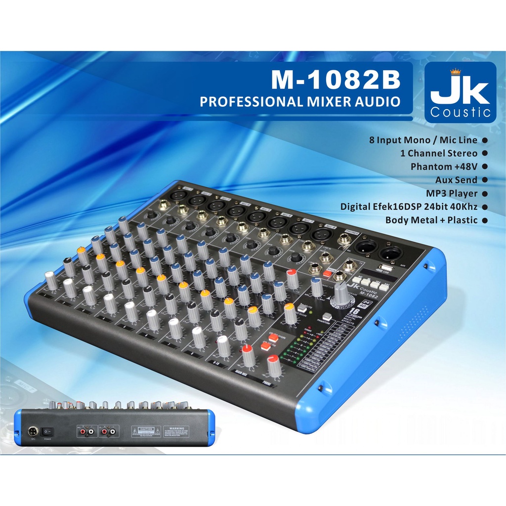 Mixer 10 Channel M-1082B JK Coustic Mixer Audio M-1082 B
