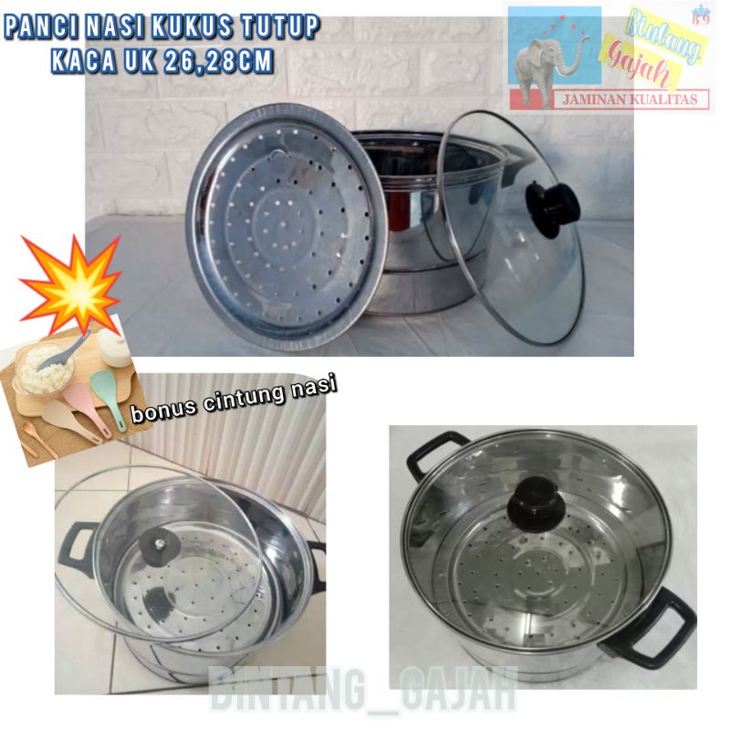 PANCI KUKUS NASI TUTUP KACA gratis entong Nasi