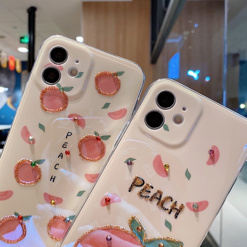 Peach Series Softcase Lucu for iphone XS XS Max XR 11 Pro Max 12 Pro Max 13 Pro Max