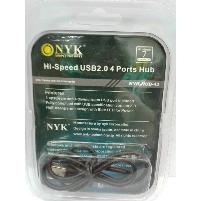 USB HUB NYK 4 PORT IN 43 2.0 SUPPORT 2 TB HDD