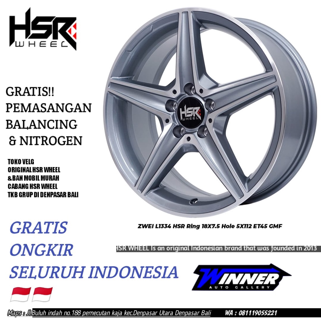 Velg Mobil Ring18 Original HSR WHEEL ZWEI R18 Lebar 7,5 Hole/PCD 5x112