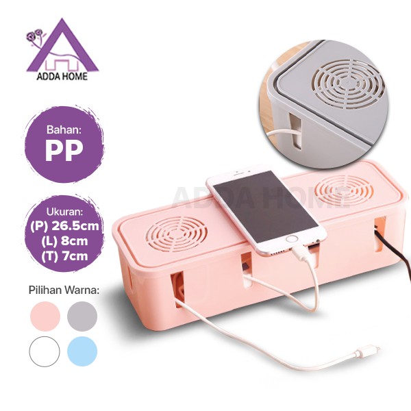 Adda Home - Kotak Kabel Listrik USB Hp Tempat Stop Kontak Wire Organizer