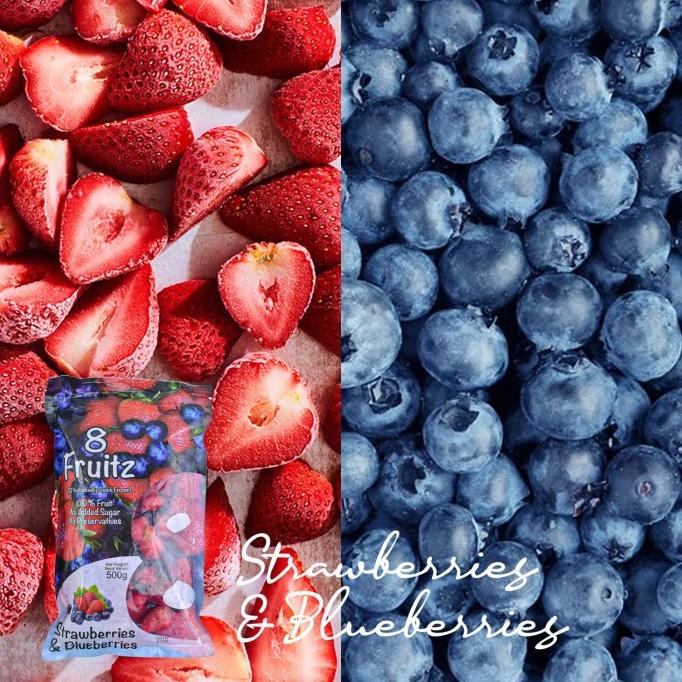 

Frozen IQF Strawberries & Blueberries Beku 500Gr