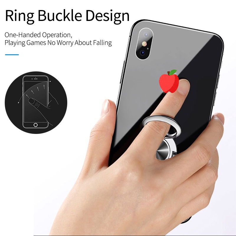 Universal Multipurpose Mobile Phone Holder / 360 Rotation Air Vent Clip Phone GPS Mount / Finger Ring Phone Bracket / Desk Tablet Mobile Phone Stand / Kompatibel dengan for iPhone 11 Pro XS Max Android Phone Xiaomi Huawei Samsung