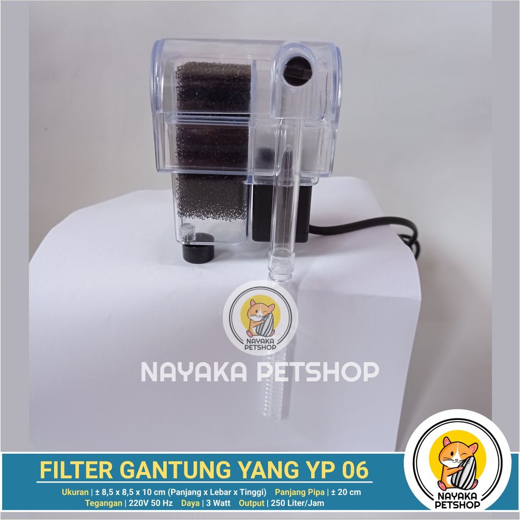 Yang YP 06 Filter Gantung Aquarium Filter Hanging Hang On Saringan Air Aquascape Mini